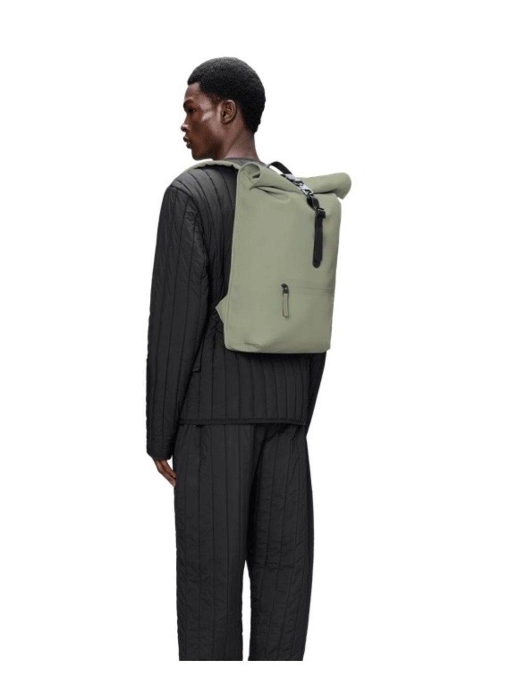 NEW  RAINS Rolltop Rucksack W3 Backpack in Drift - Picture 4 of 9